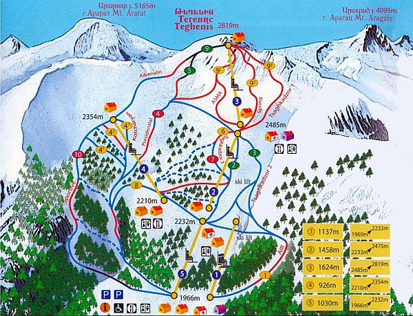 armenia narty mapa tras narciarskich